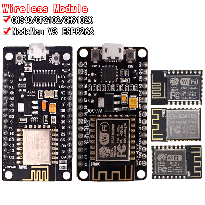 Esp8266 Nodemcu Board - Wireless Module CH340/CP2102/CH9102X NodeMcu V3 V2