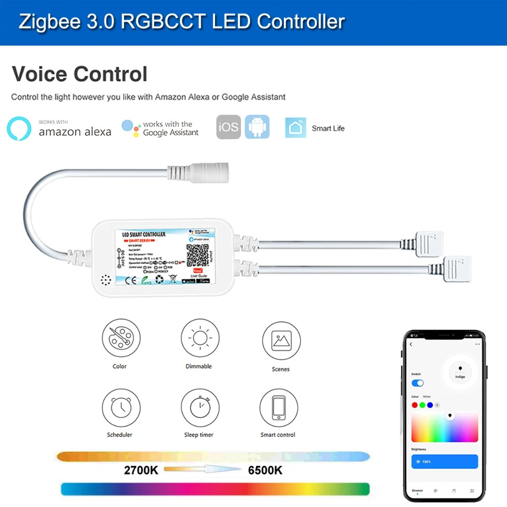 Tuya Zigbee DC24V FCOB RGB LED - Zigbee Coordinator Stick recension och pris